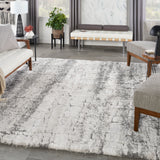 Nourison Dreamy Shag DRS01 Ivory/Charcoal Modern & Contemporary Indoor Rug