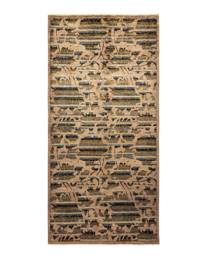One-of-a-Kind Imported Hand-knotted Area Rug  - Beige, 5' 2" x 10' 2" - Modern Rug Importers