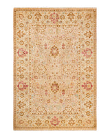 One-of-a-Kind Imported Hand-Knotted Area Rug  - Beige, 6' 2" x 9' 0" - Modern Rug Importers