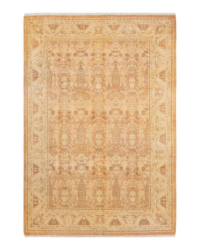 One-of-a-Kind Imported Hand-knotted Area Rug  - Beige, 6' 2" x 9' 0" - Modern Rug Importers
