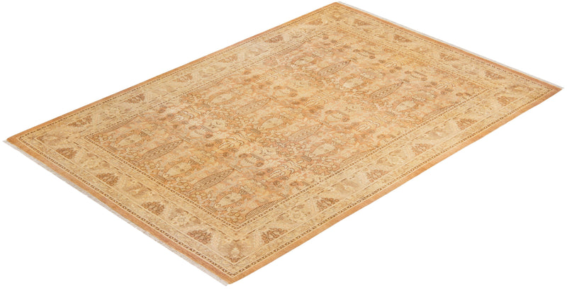 One-of-a-Kind Imported Hand-knotted Area Rug  - Beige, 6' 2" x 9' 0" - Modern Rug Importers
