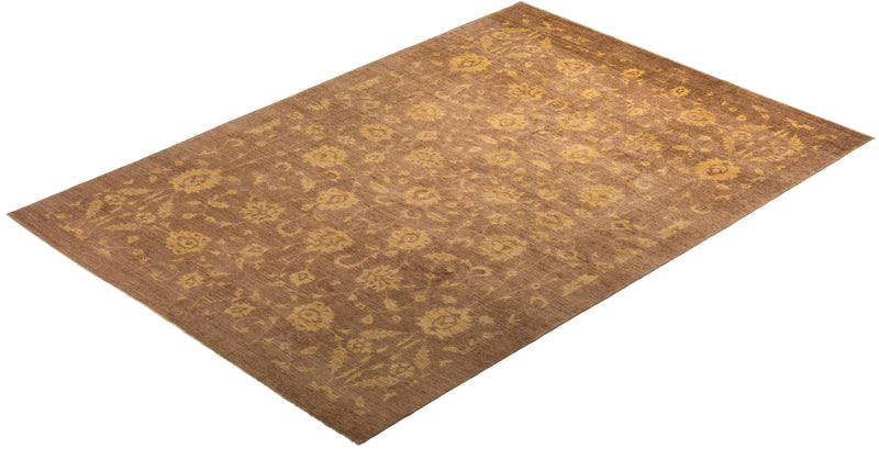 One-of-a-Kind Imported Hand-knotted Area Rug  - Beige, 6' 7" x 9' 6" - Modern Rug Importers