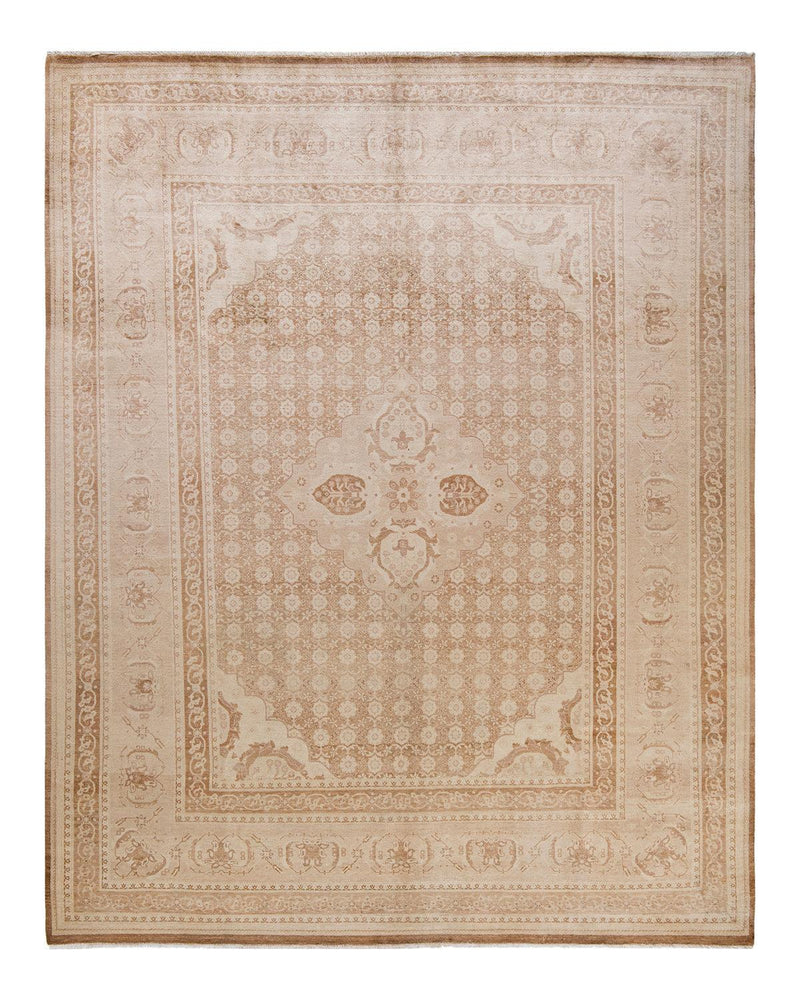 One-of-a-Kind Imported Hand-knotted Area Rug  - Beige,  8' 0" x 10' 1" - Modern Rug Importers