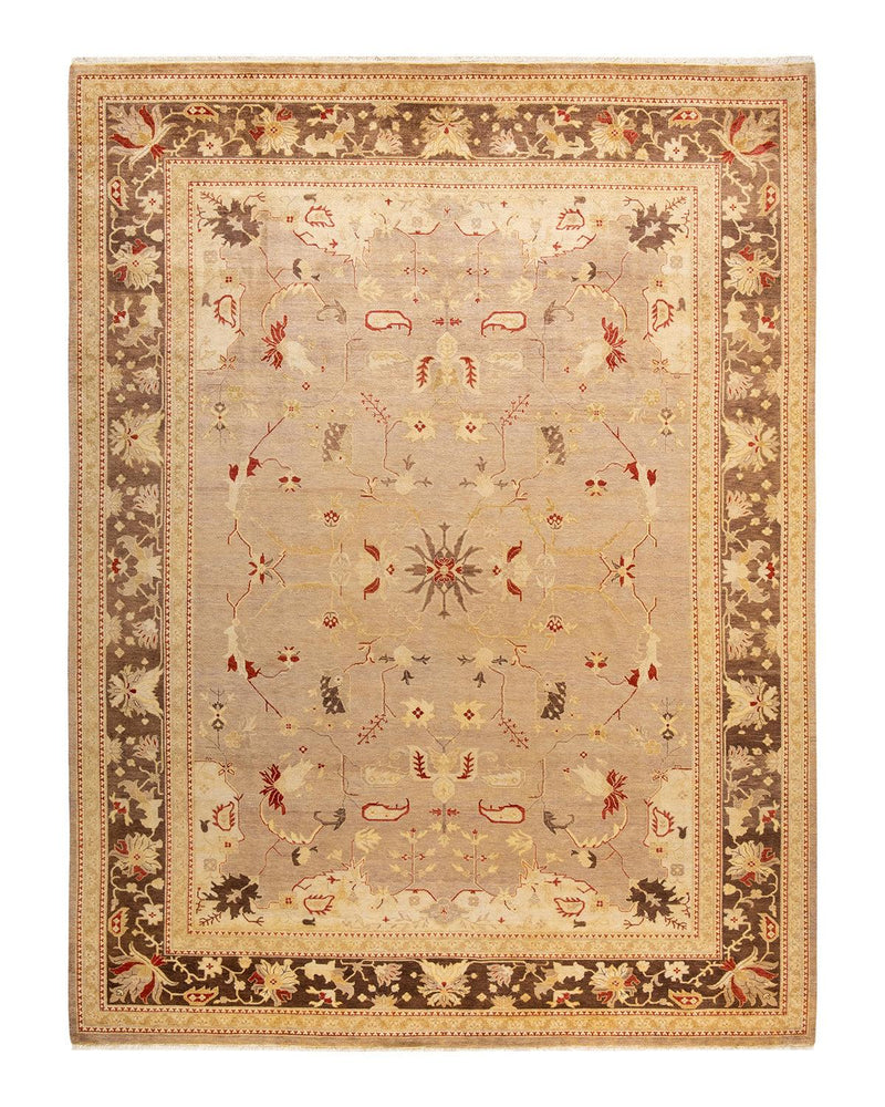 One-of-a-Kind Imported Hand-Knotted Area Rug  - Beige, 9' 2" x 12' 0" - Modern Rug Importers