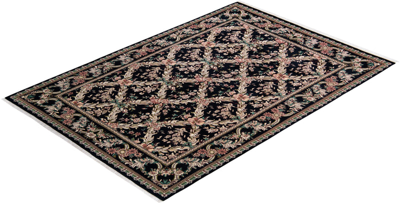 One-of-a-Kind Imported Hand-knotted Area Rug  - Black, 6' 2" x 8' 10" - Modern Rug Importers