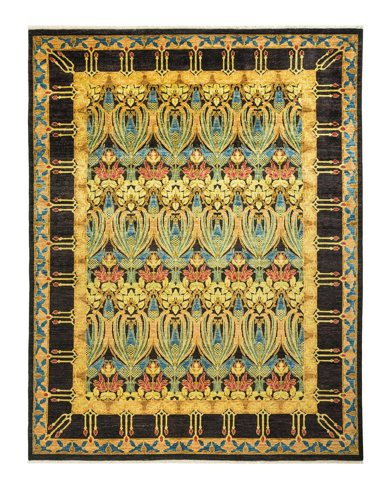 One-of-a-Kind Imported Hand-knotted Area Rug  - Black, 7' 10" x 10' 4" - Modern Rug Importers