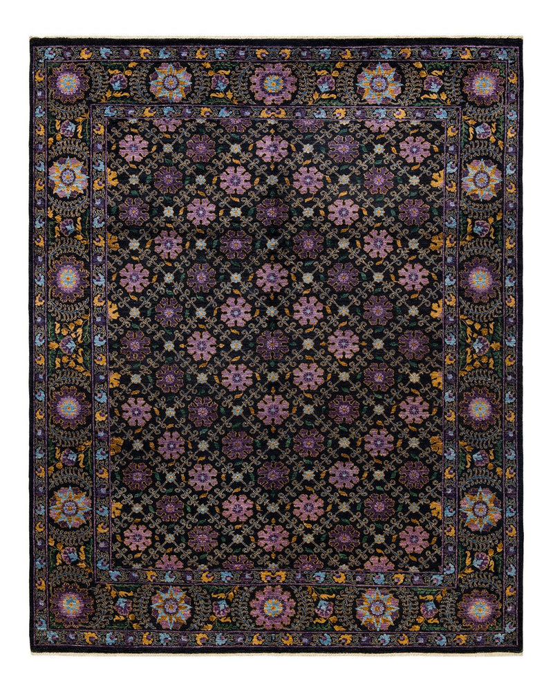 One-of-a-Kind Imported Hand-knotted Area Rug  - Black,  8' 2" x 10' 2" - Modern Rug Importers