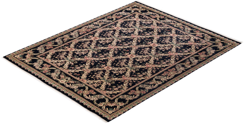 One-of-a-Kind Imported Hand-Knotted Area Rug  - Black,  8' 2" x 10' 3" - Modern Rug Importers