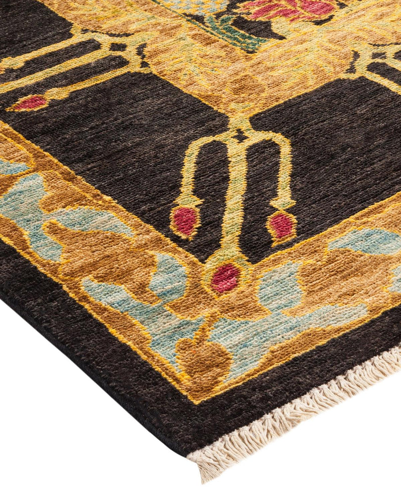 One-of-a-Kind Imported Hand-knotted Area Rug  - Black, 8' 9" x 11' 10" - Modern Rug Importers