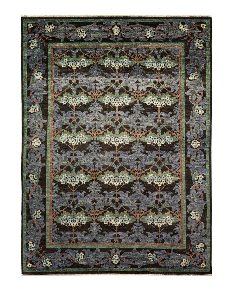 One-of-a-Kind Imported Hand-knotted Area Rug  - Black, 8' 9" x 12' 0" - Modern Rug Importers