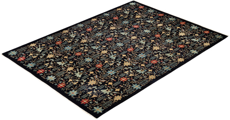 One-of-a-Kind Imported Hand-knotted Area Rug  - Black, 9' 0" x 12' 2" - Modern Rug Importers