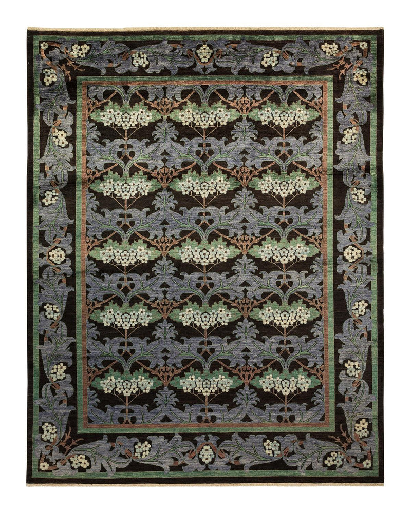 One-of-a-Kind Imported Hand-knotted Area Rug  - Black, 9' 1" x 11' 6" - Modern Rug Importers