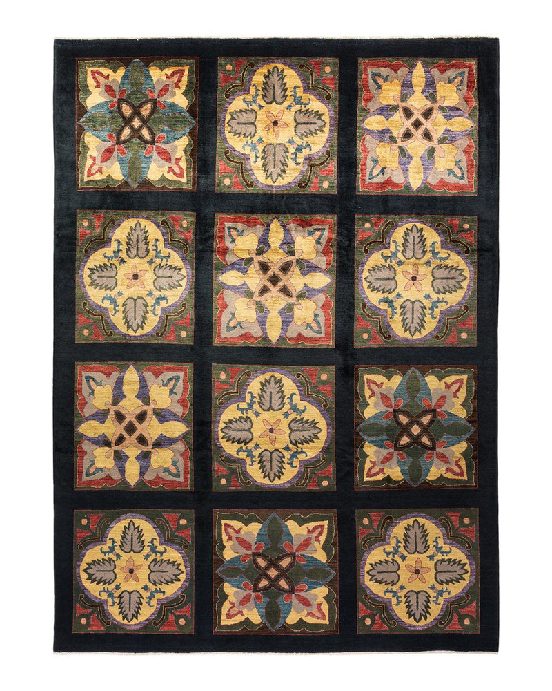 One-of-a-Kind Imported Hand-knotted Area Rug  - Black, 9' 2" x 12' 6" - Modern Rug Importers