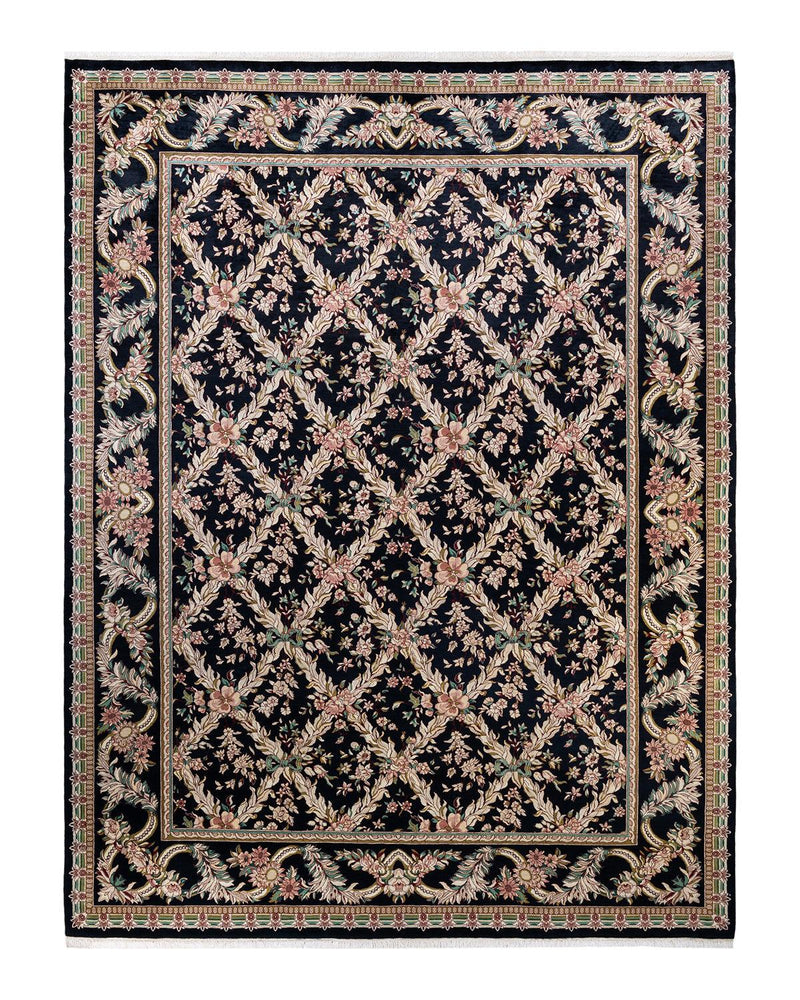 One-of-a-Kind Imported Hand-knotted Area Rug  - Black, 9' 4" x 12' 1" - Modern Rug Importers