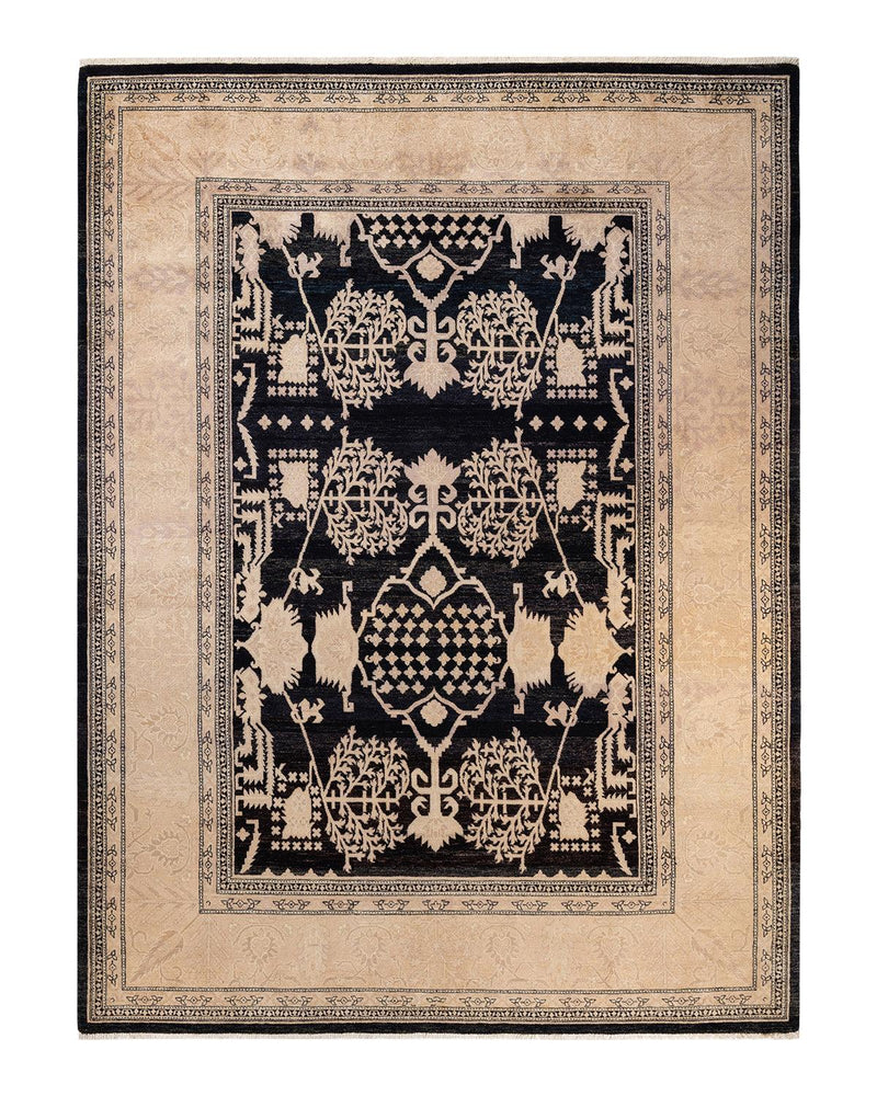 One-of-a-Kind Imported Hand-knotted Area Rug  - Black, 9' 4" x 12' 4" - Modern Rug Importers