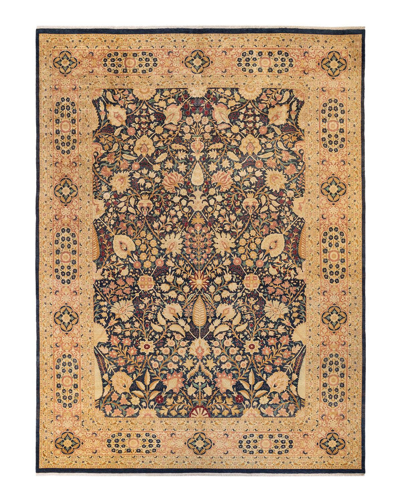 One-of-a-Kind Imported Hand-knotted Area Rug  - Blue, 10' 3" x 13' 9" - Modern Rug Importers