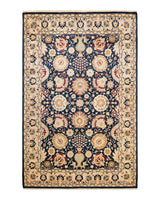 One-of-a-Kind Imported Hand-Knotted Area Rug  - Blue, 6' 0" x 9' 1" - Modern Rug Importers
