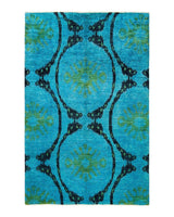 One-of-a-Kind Imported Hand-knotted Area Rug  - Blue, 6' 0" x 9' 2" - Modern Rug Importers