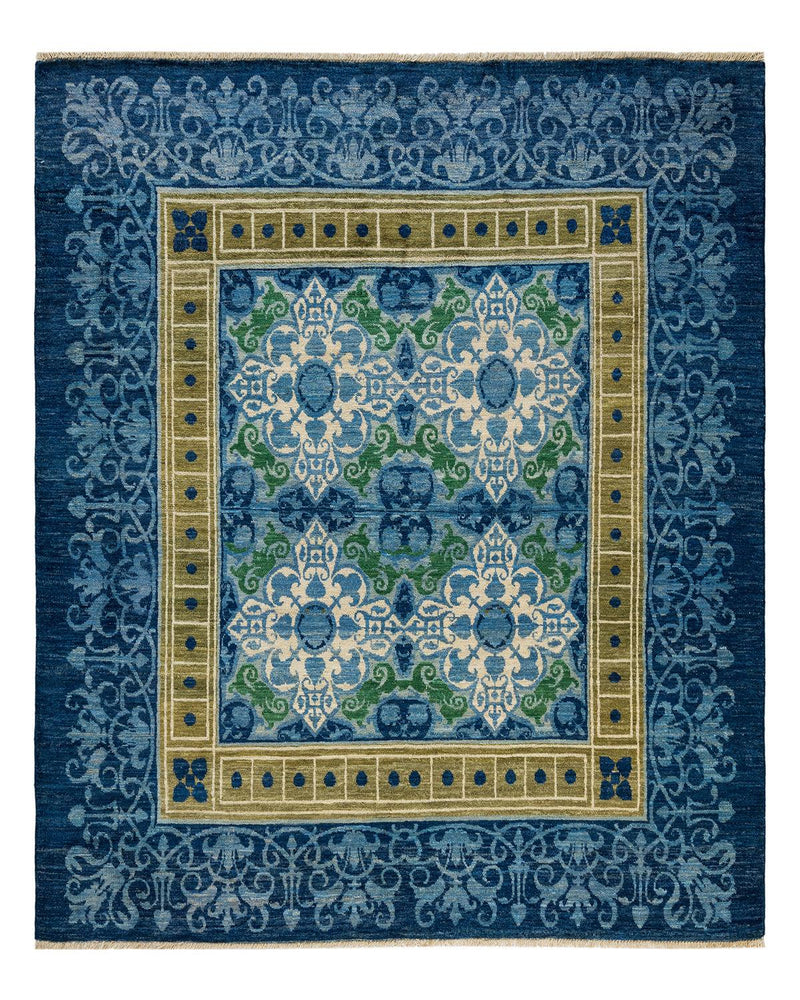 One-of-a-Kind Imported Hand-knotted Area Rug  - Blue, 6' 2" x 6' 3" - Modern Rug Importers
