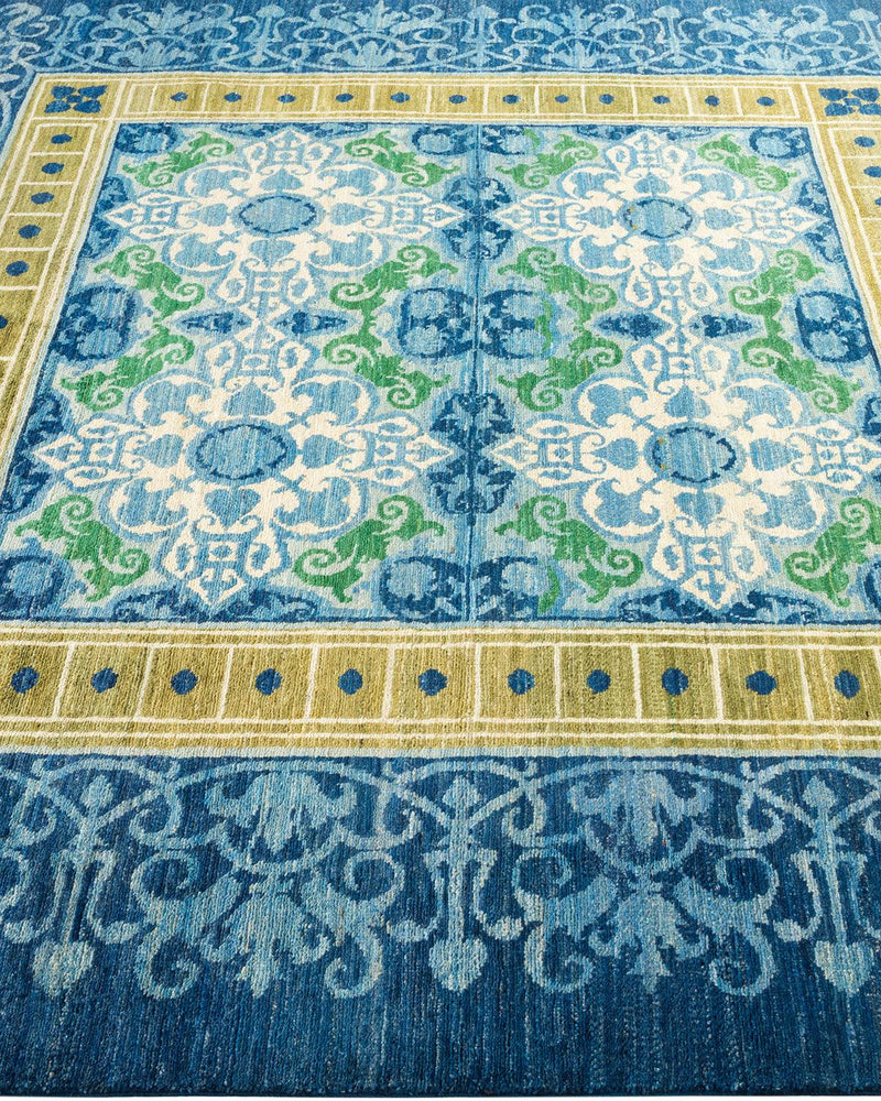 One-of-a-Kind Imported Hand-knotted Area Rug  - Blue, 6' 2" x 6' 3" - Modern Rug Importers