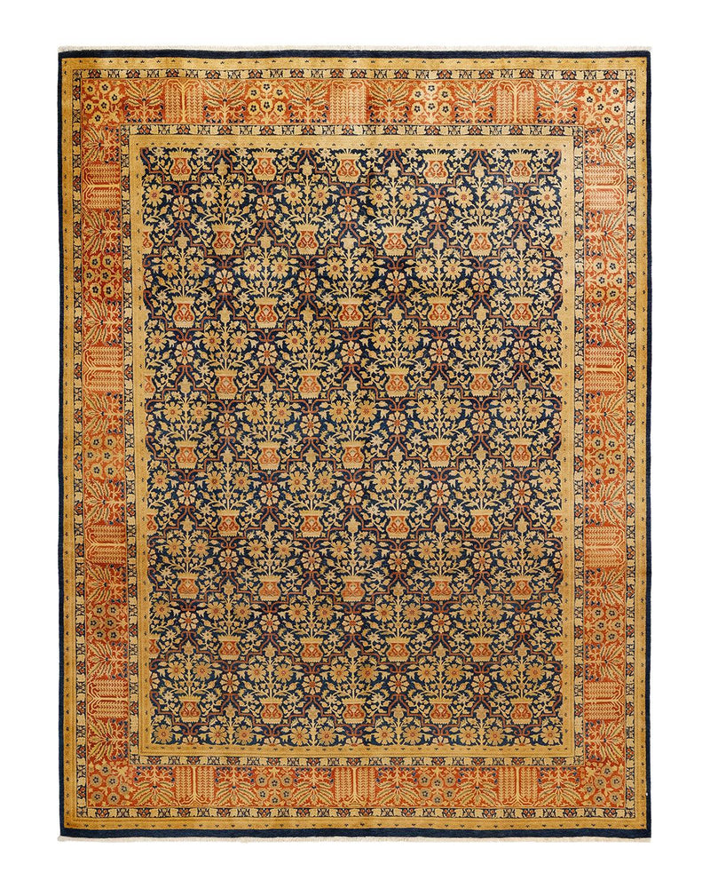 One-of-a-Kind Imported Hand-knotted Area Rug  - Blue, 8' 1" x 10' 6" - Modern Rug Importers