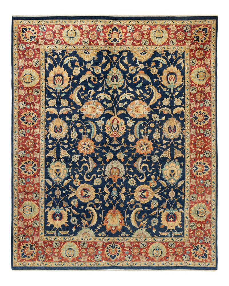 One-of-a-Kind Imported Hand-knotted Area Rug  - Blue, 8' 2" x 10' 1" - Modern Rug Importers