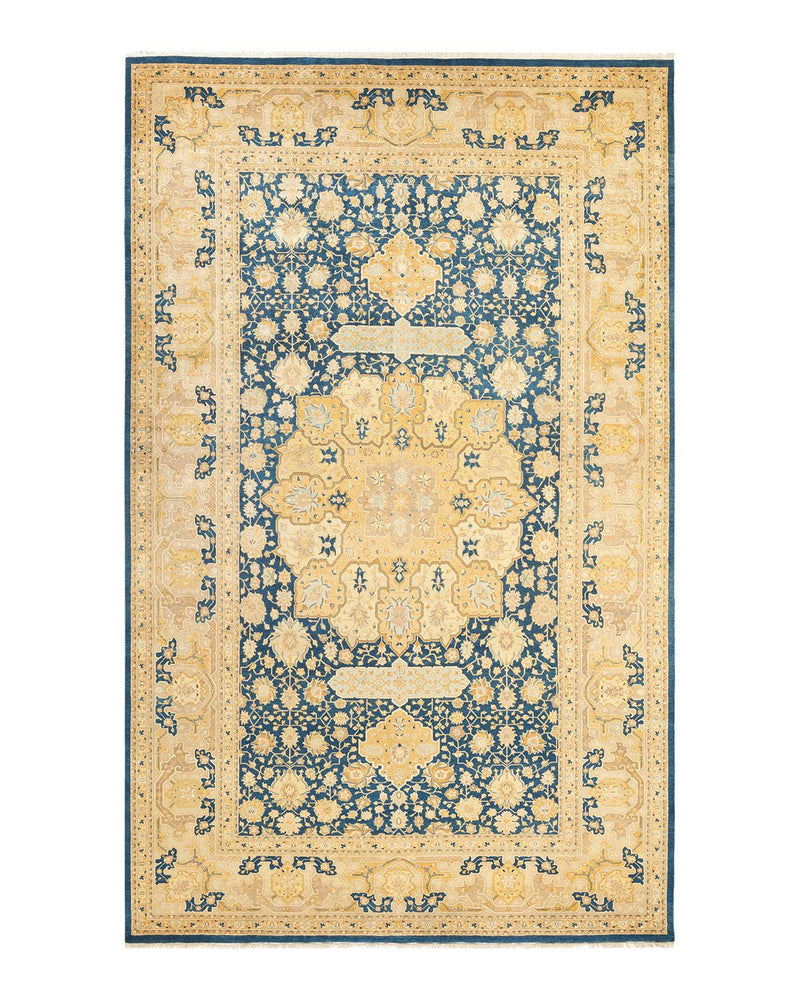One-of-a-Kind Imported Hand-knotted Area Rug  - Blue, 8' 3" x 13' 5" - Modern Rug Importers