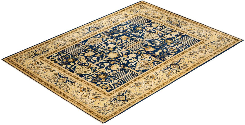One-of-a-Kind Imported Hand-knotted Area Rug  - Blue, 8' 8" x 11' 10" - Modern Rug Importers