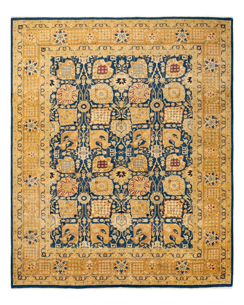 One-of-a-Kind Imported Hand-knotted Area Rug  - Blue, 9' 1" x 10' 6" - Modern Rug Importers