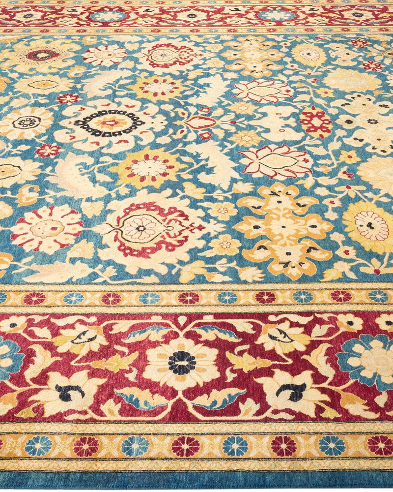 One-of-a-Kind Imported Hand-knotted Area Rug  - Blue, 9' 2" x 11' 10" - Modern Rug Importers