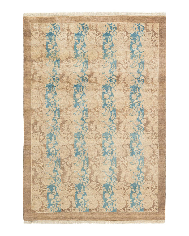 One-of-a-Kind Imported Hand-knotted Area Rug  - Brown, 4' 1" x 5' 10" - Modern Rug Importers