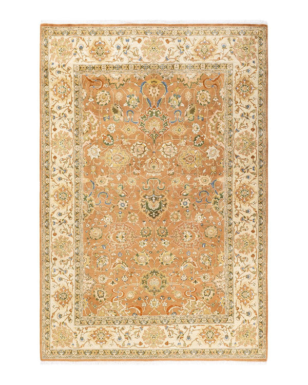 One-of-a-Kind Imported Hand-Knotted Area Rug  - Brown, 6' 0" x 8' 10" - Modern Rug Importers