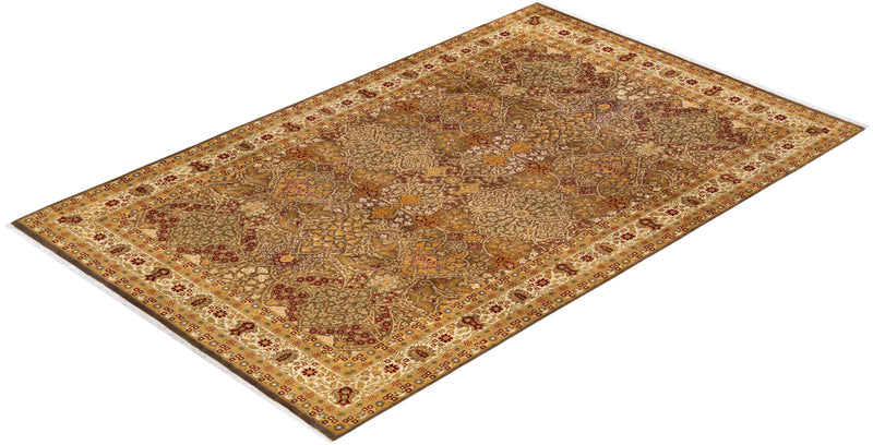 One-of-a-Kind Imported Hand-knotted Area Rug  - Brown,  6' 0" x 9' 5" - Modern Rug Importers