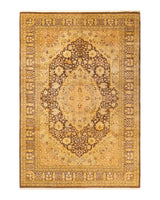 One-of-a-Kind Imported Hand-Knotted Area Rug  - Brown, 6' 1" x 9' 0" - Modern Rug Importers