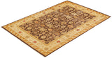 One-of-a-Kind Imported Hand-knotted Area Rug  - Brown, 6' 1" x 9' 1" - Modern Rug Importers