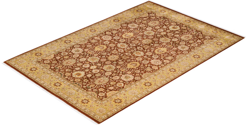 One-of-a-Kind Imported Hand-knotted Area Rug  - Brown, 6' 1" x 9' 3" - Modern Rug Importers