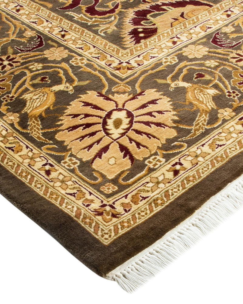 One-of-a-Kind Imported Hand-Knotted Area Rug  - Brown, 6' 2" x 8' 10" - Modern Rug Importers