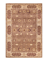 One-of-a-Kind Imported Hand-knotted Area Rug  - Brown, 6' 2" x 9' 1" - Modern Rug Importers