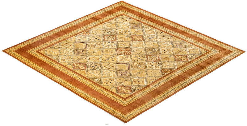 One-of-a-Kind Imported Hand-knotted Area Rug  - Brown, 8' 10" x 9' 1" - Modern Rug Importers