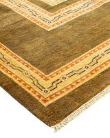 One-of-a-Kind Imported Hand-knotted Area Rug  - Green, 10' 1" x 13' 9" - Modern Rug Importers