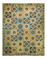 One-of-a-Kind Imported Hand-knotted Area Rug  - Green,  10' 6" x 13' 1" - Modern Rug Importers