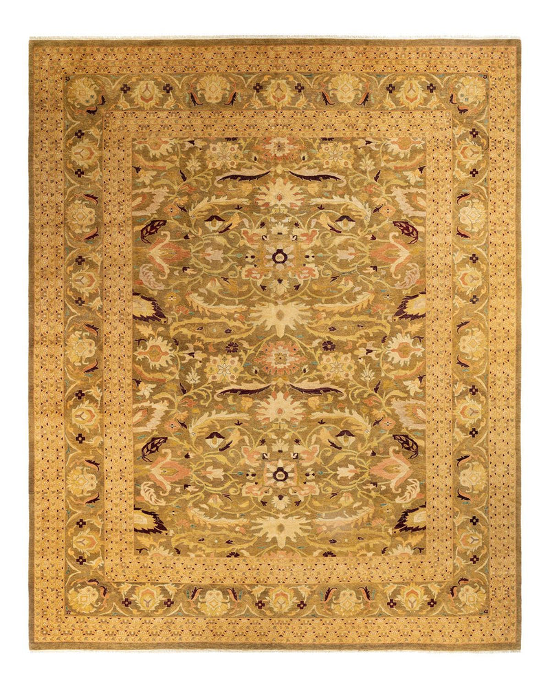 One-of-a-Kind Imported Hand-knotted Area Rug  - Green, 11' 10" x 14' 9" - Modern Rug Importers