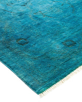 One-of-a-Kind Imported Hand-Knotted Area Rug  - Green, 6' 1" x 8' 9" - Modern Rug Importers