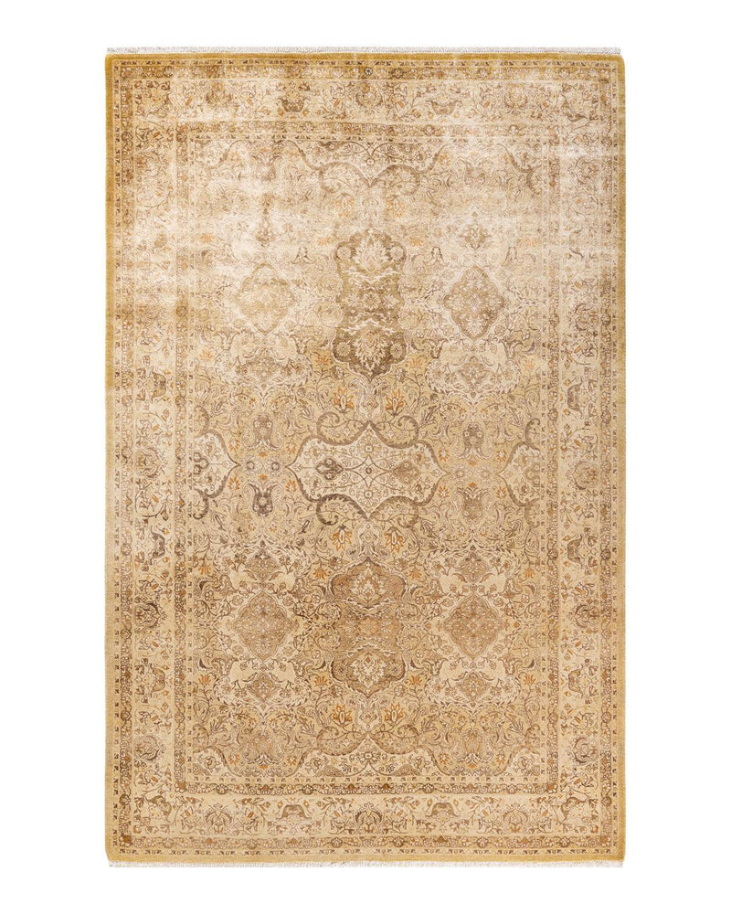 One-of-a-Kind Imported Hand-knotted Area Rug  - Green, 6' 1" x 9' 3" - Modern Rug Importers