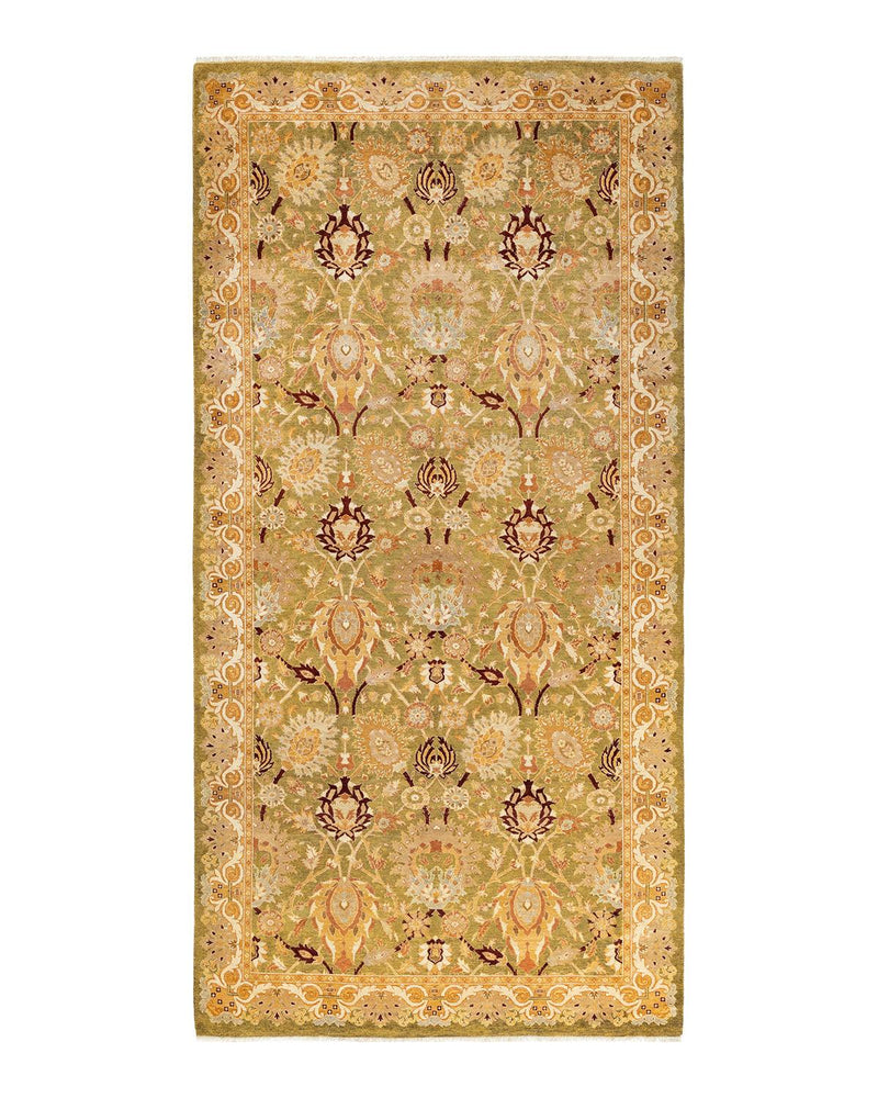 One-of-a-Kind Imported Hand-knotted Area Rug  - Green, 6' 2" x 12' 2" - Modern Rug Importers