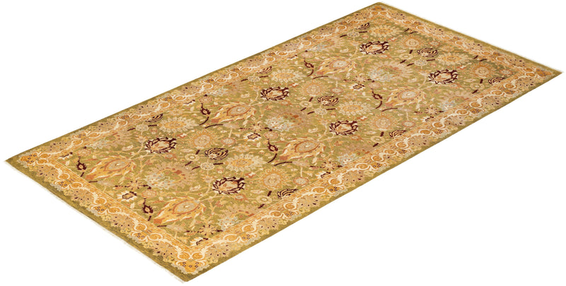 One-of-a-Kind Imported Hand-knotted Area Rug  - Green, 6' 2" x 12' 2" - Modern Rug Importers