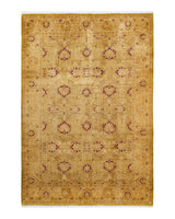 One-of-a-Kind Imported Hand-Knotted Area Rug  - Green, 6' 2" x 8' 10" - Modern Rug Importers