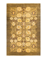 One-of-a-Kind Imported Hand-knotted Area Rug  - Green,  6' 2" x 9' 4" - Modern Rug Importers