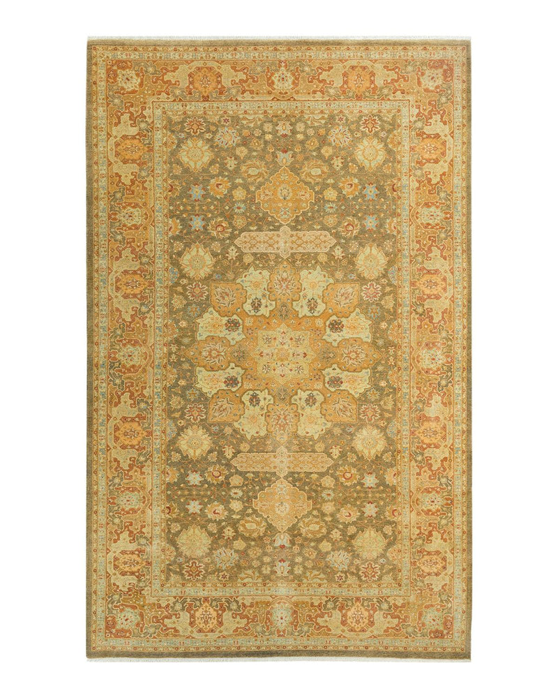One-of-a-Kind Imported Hand-knotted Area Rug  - Green, 6' 2" x 9' 9" - Modern Rug Importers