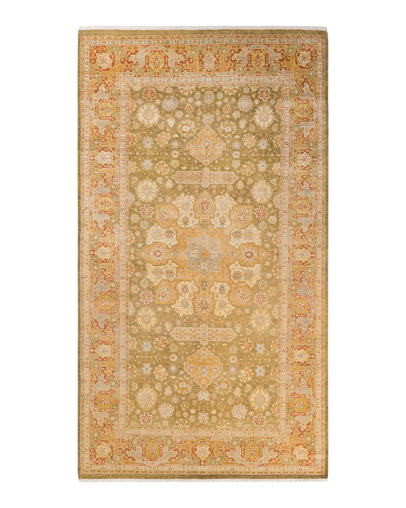 One-of-a-Kind Imported Hand-knotted Area Rug  - Green, 6' 3" x 10' 10" - Modern Rug Importers